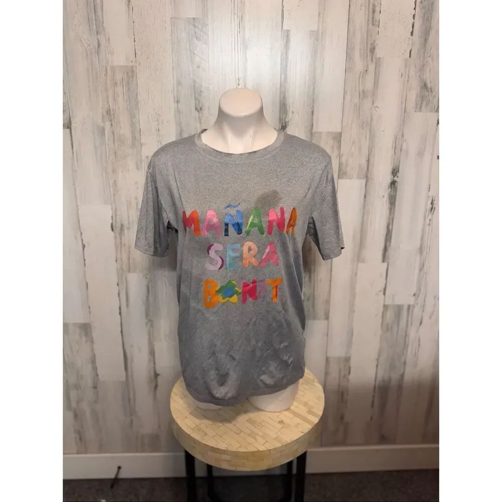 Graphic “Mañana Será Bonito” Gray T-Shirt Size Large Casual Tee